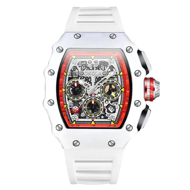 white red - multifunction sports waterproof casual clock