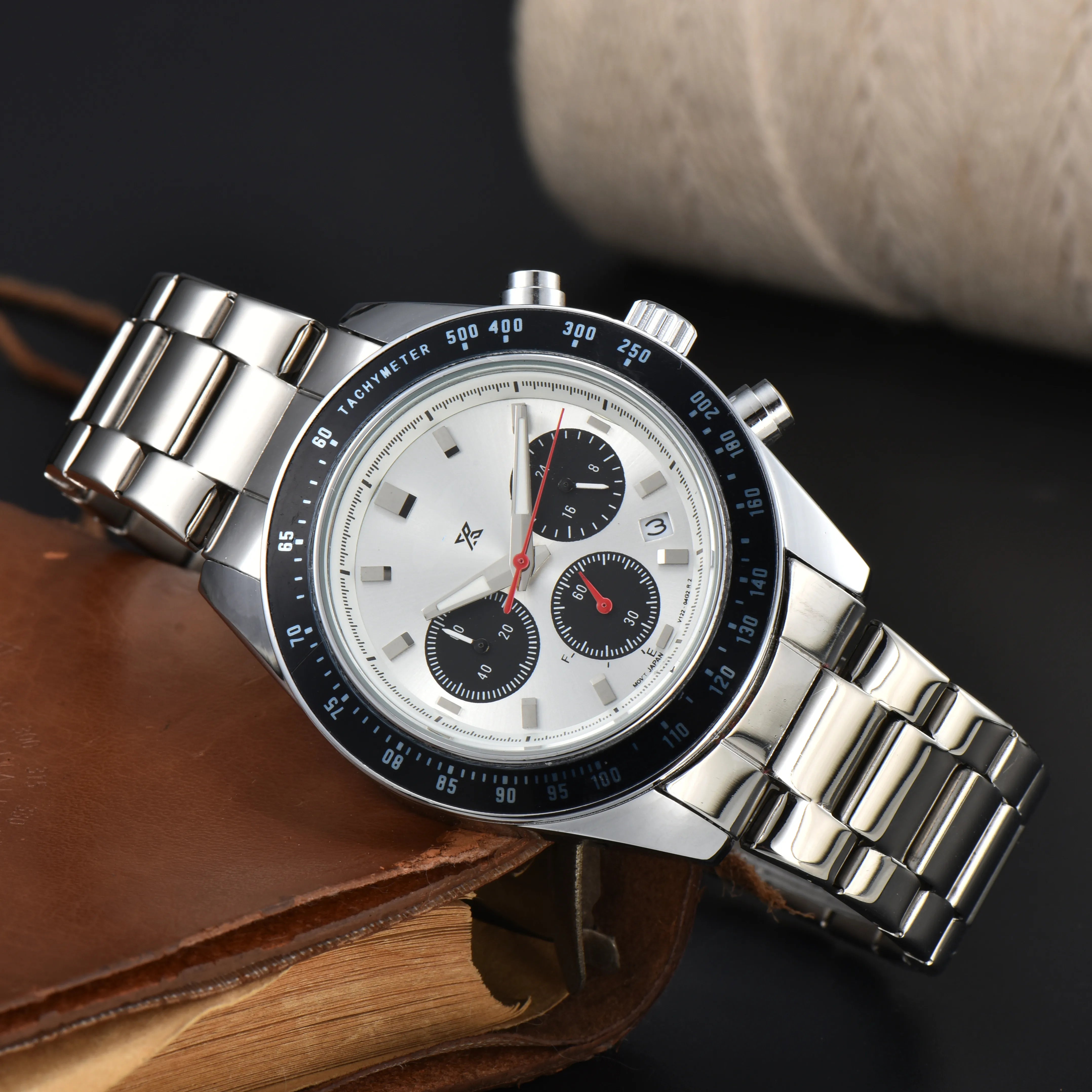 White - men's quartz chronograph watch