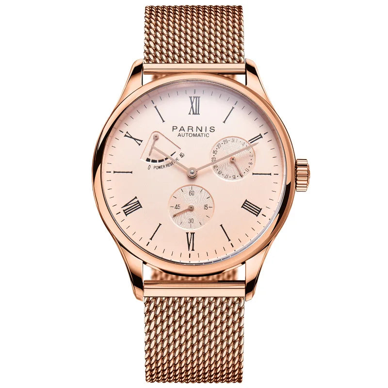 rose gold - power reserve automatic watch